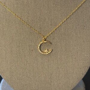 Gold Star Moon necklace